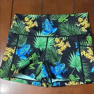 Colorful Frog Print Shorts